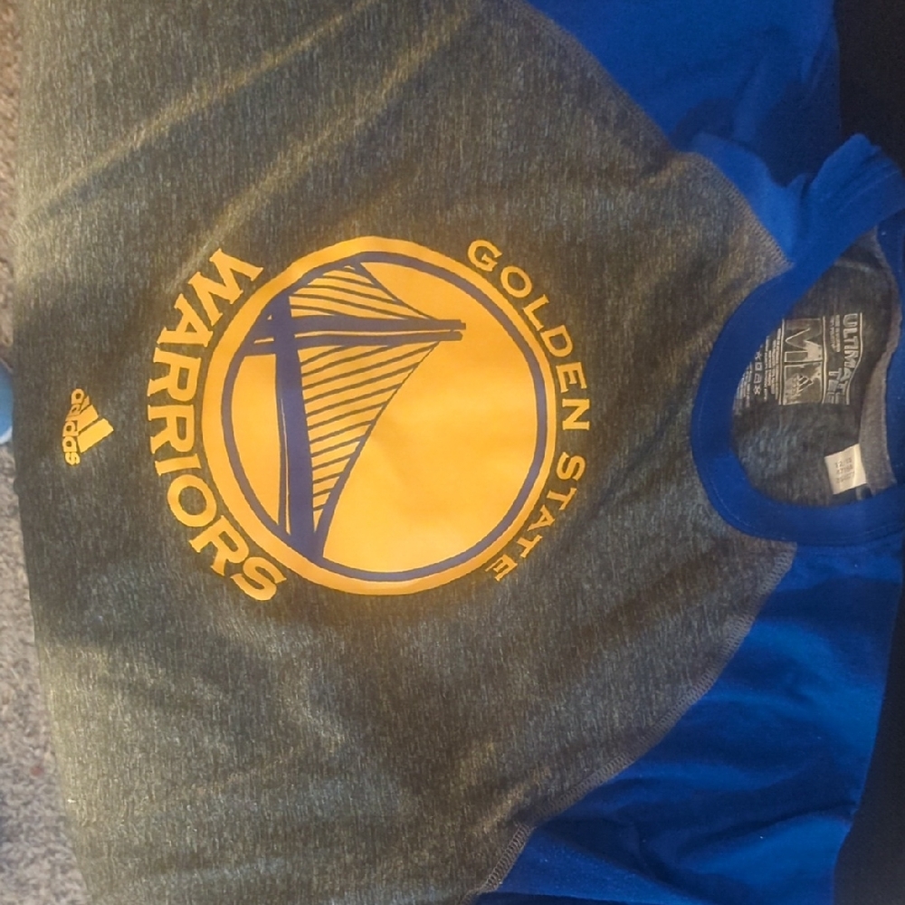 Adidas Kids Blue and Gray Golden State Warriors Tee
